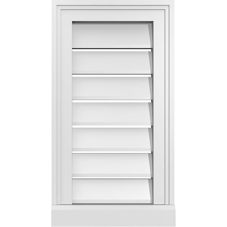 Ekena Millwork Vertical Surface Mount PVC Gable Vent: Functional, w/ 2"W x 2"P Brickmould Sill Frame, 12"W x 22"H GVPVE12X2203SF